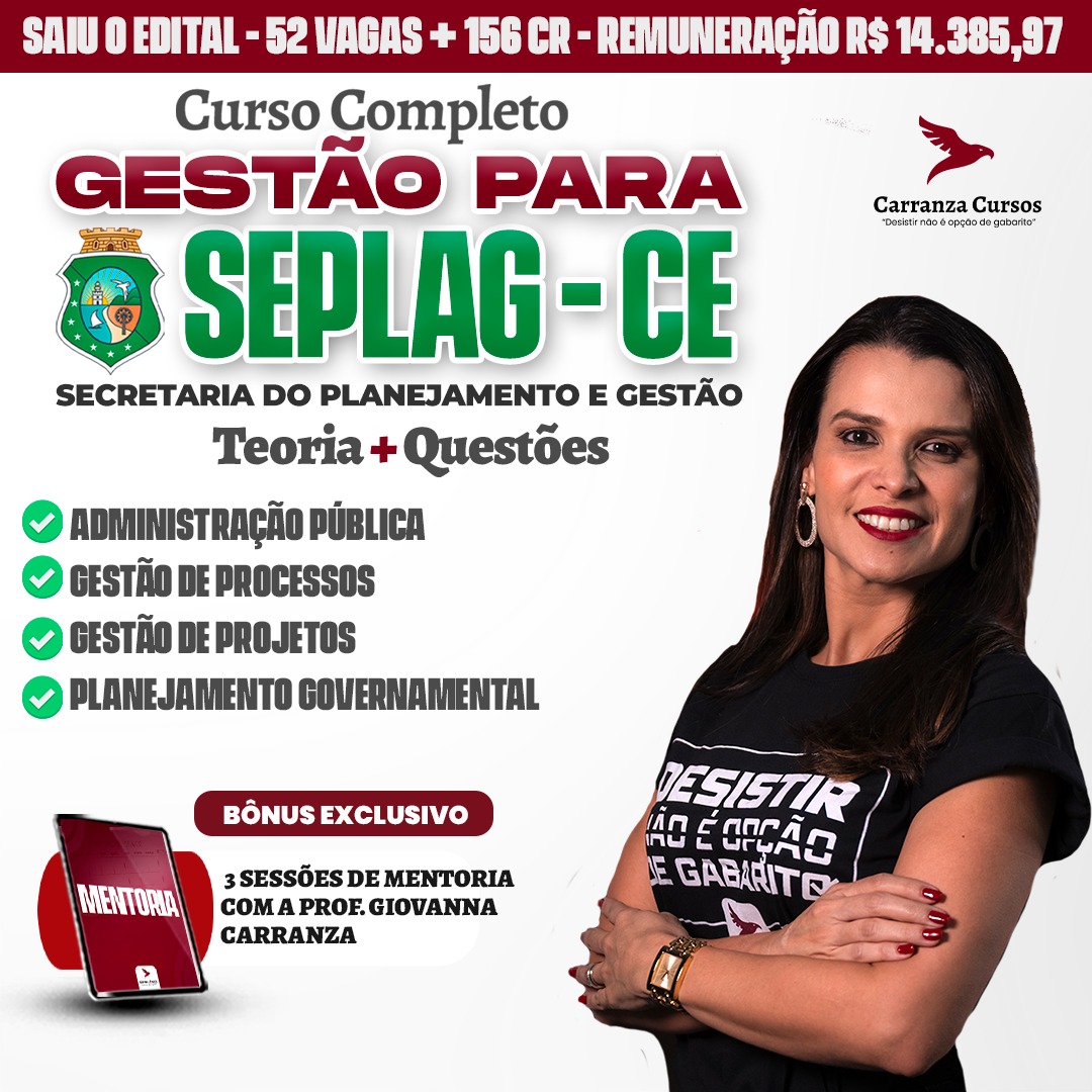 CURSO COMPLETO Gestão para Seplag CE Secretaria do Planejamento e