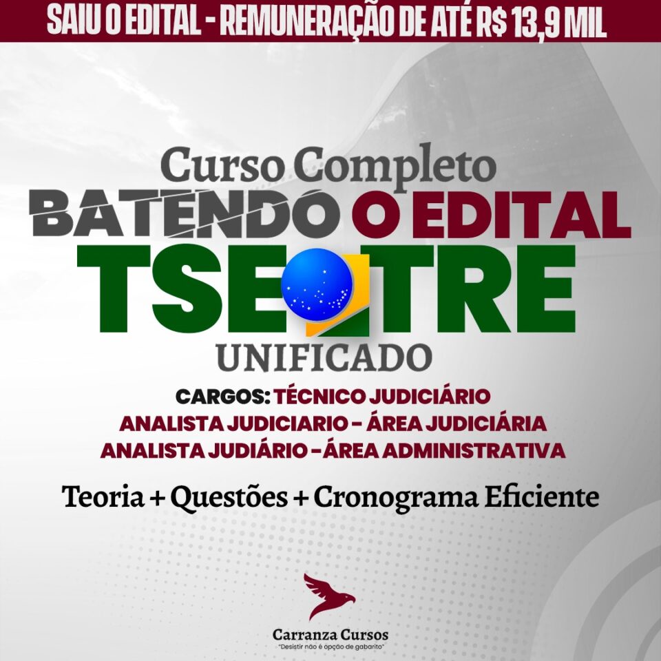 CURSO COMPLETO TSE Tribunal Superior Eleitoral Técnico Judiciário