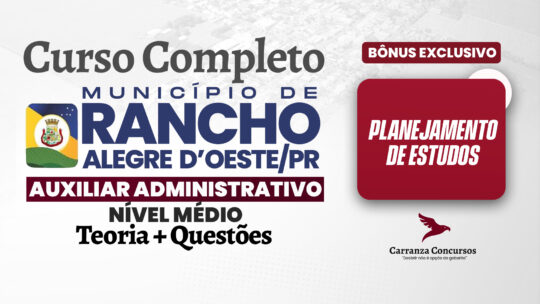 Município de Rancho Alegre D’Oeste (PR) - Curso Completo - Auxiliar Administrativo