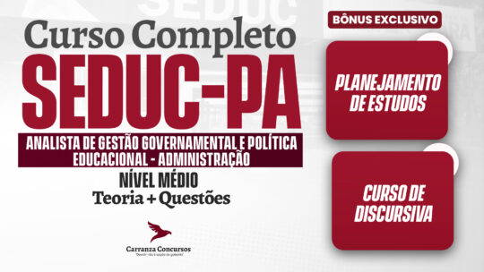 SEDUC PA - Curso Completo - Analista de Gestão Governamental e Política Educacional | Administração