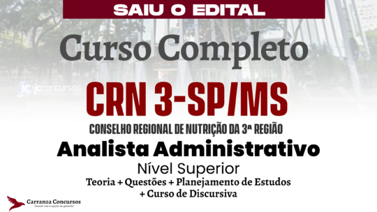 CRN 3 – Curso Completo – Analista Administrativo