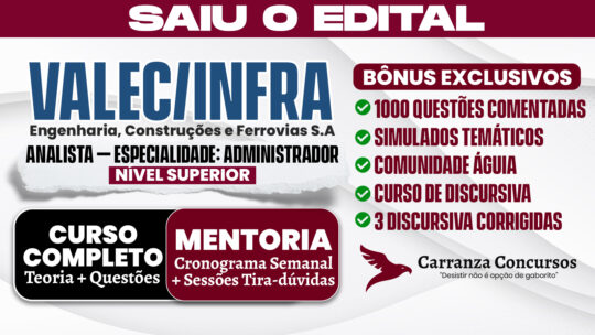INFRA/VALEC - Curso Completo - Analista | Especialidade: Administrador