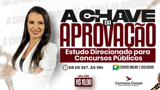 Chave da aprovação - Encontro Online (08/09 às 19h)