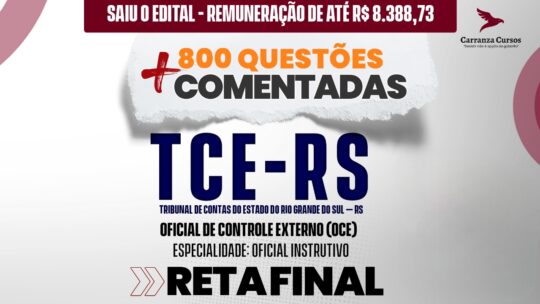 TCE RS - 800 Questões - Oficial de Controle Externo (Nível Médio)