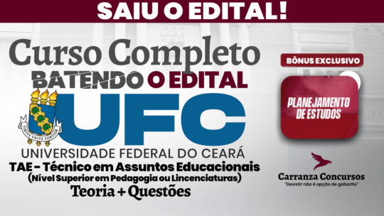 UFC TAE- Curso Completo - Técnico em Assuntos Educacionais (Nível Superior em Pedagogia ou Licenciaturas)
