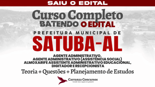 Prefeitura de Satuba AL - Curso Completo - Diversos cargos nível médio