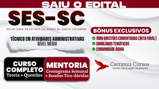 SES SC - Curso Completo - Técnico em Atividades Administrativas