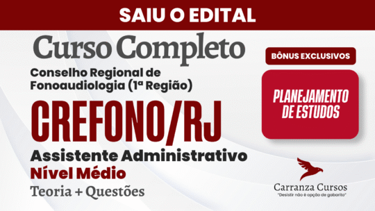 CREFONO/RJ (1ª REGIÃO) - Curso Completo - Assistente Administrativo