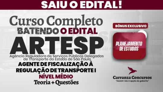 ARTESP - Curso Completo - Agente de Fiscalização à Regulação de Transporte I