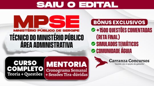 MPSE - Curso Completo - Técnico do Ministério Público Área Administrativa