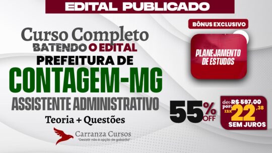 CONTAGEM MG - Curso Completo - Assistente Administrativo