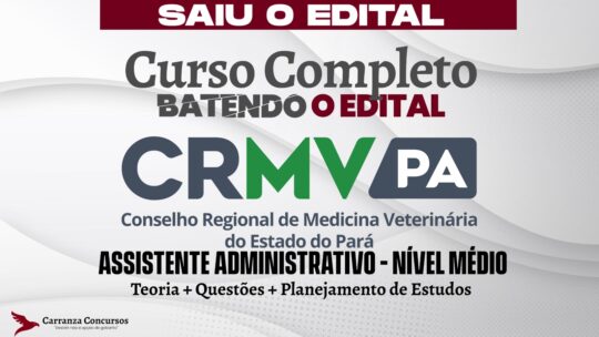 CRMV PA - Curso Completo - Assistente Administrativo (Nível Médio)
