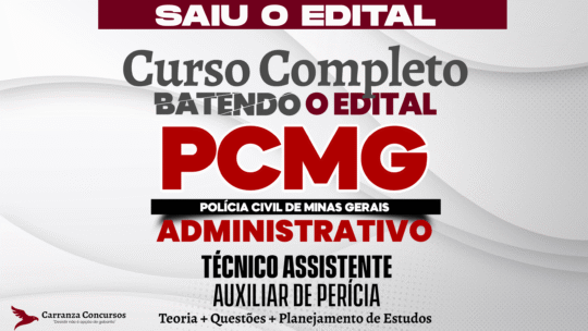 PCMG - Curso Completo - Técnico Assistente Apoio Administrativo
