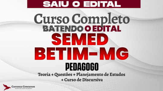 SEMED Betim /MG - Curso Completo - Professor - PEDAGOGO