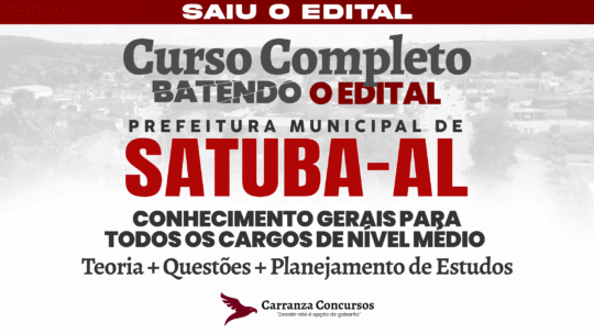 Prefeitura de Satuba AL - Conhecimento Gerais (Nível Médio)