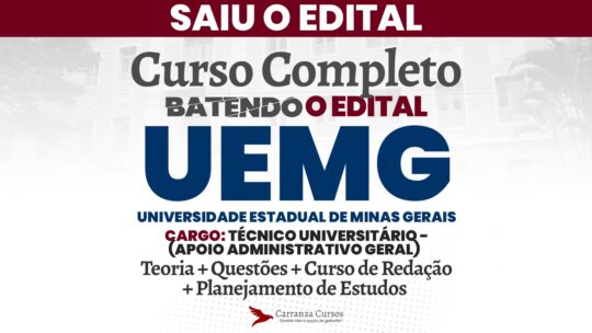 UEMG - Curso Completo - Técnico Universitário | Técnico (Apoio Administrativo Geral)