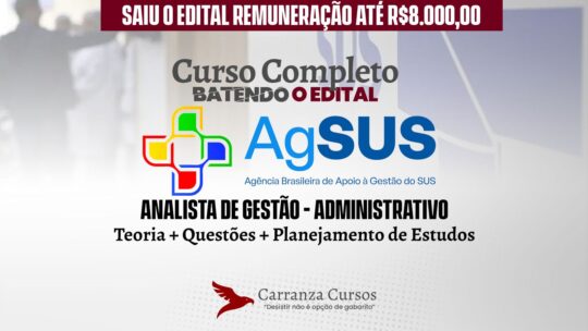 AGSUS - Curso Completo - Analista de Gestão | Administrativo