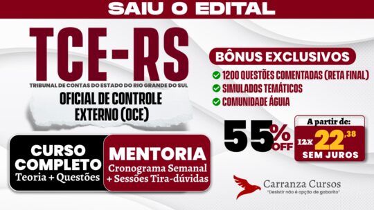 TCE RS - Curso Completo - Oficial de Controle Externo (Nível Médio)