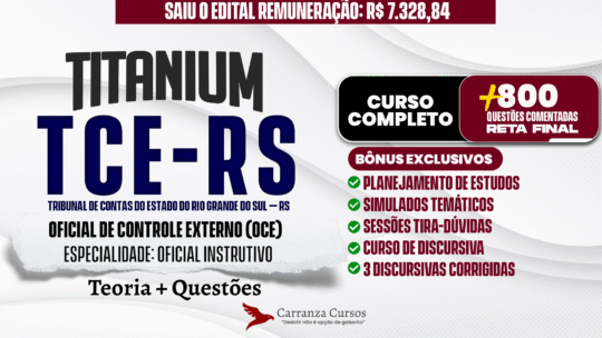 TCE RS - Curso Completo - Oficial de Controle Externo (Nível Médio)