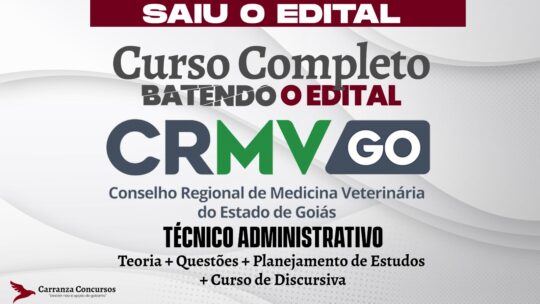 CRMV GO - Curso Completo - Técnico Administrativo