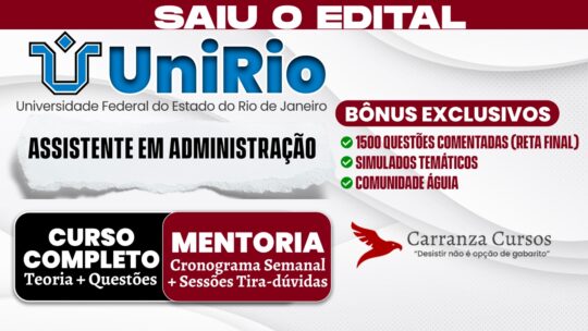 UNIRIO - Curso Completo - Assistente em Administração (Nível Médio)