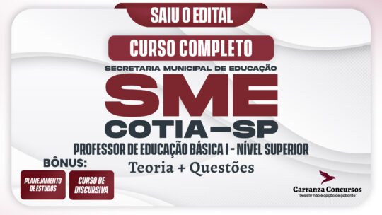 SME COTIA SP - Curso Completo - Professor de Educação Básica I