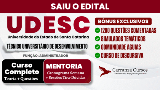 UDESC - Curso Completo - Técnico Universitário de Desenvolvimento | Função Administrador