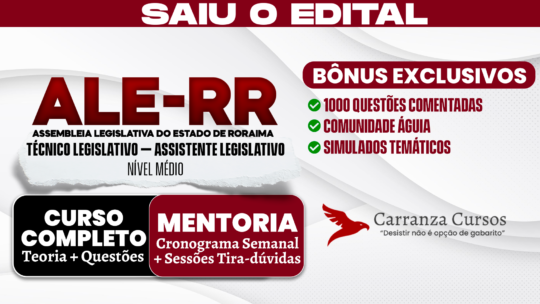 ALE RR - Curso Completo - Técnico Legislativo Assistente Legislativo