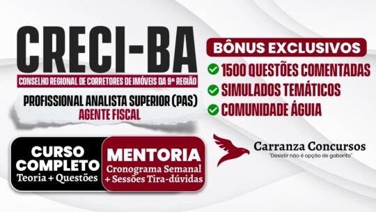 CRECI/BA - Curso Completo - Profissional Analista Superior (PAS) Agente Fiscal