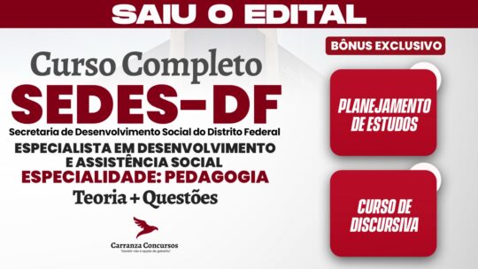 SEDES/DF - Curso Completo - Especialista em Desenvolvimento e Assistência Social | Especialidade: Pedagogia