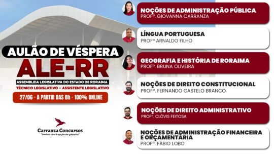 ALE/RR - Aulão de Véspera - Técnico Legislativo