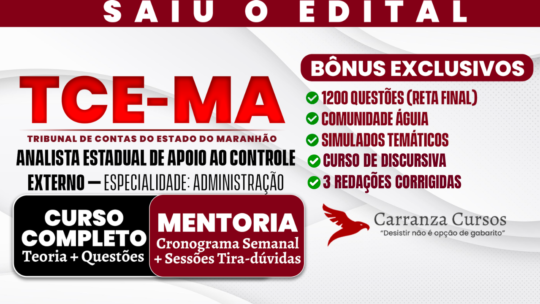 TCE MA - Curso Completo - Analista Estadual de Apoio ao Controle Externo | Administração