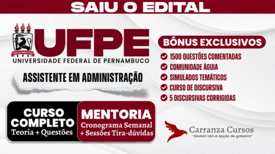 UFPE - Mentoria + Curso Completo - Assistente em Administração