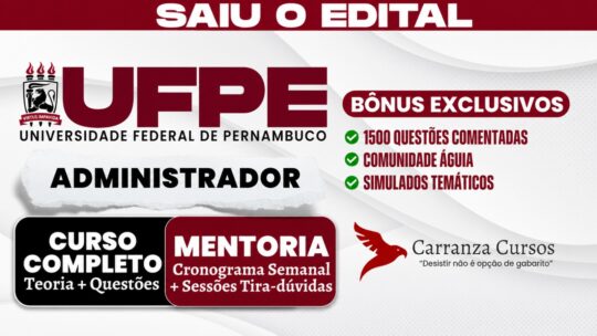 UFPE - Mentoria + Curso Completo - Administrador